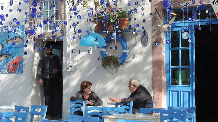 restaurant grec sur cunda près d'ayvalik en turquie