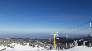 Panorama depuis station ski Uludag sur Bursa et la Mer de Marmara Turquie