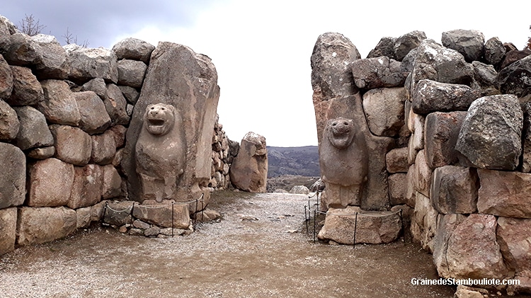 porte des lions de Hattusa, capitale Hittite, aslanlikapi