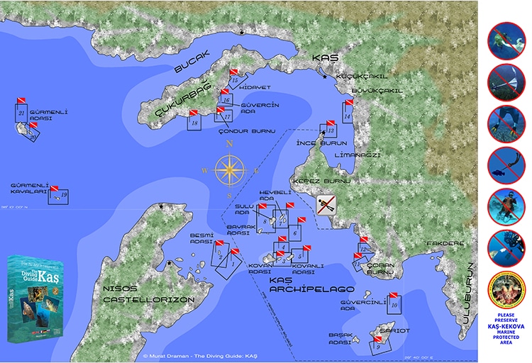 plonger à kas-kekova, spots de plongée, méditerranée