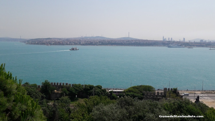 Palais topkapi, kiosque Mecidiye, vue sur l'entrée du Bosphore, la mer de Marmara et la rive asiatique d'Istanbul